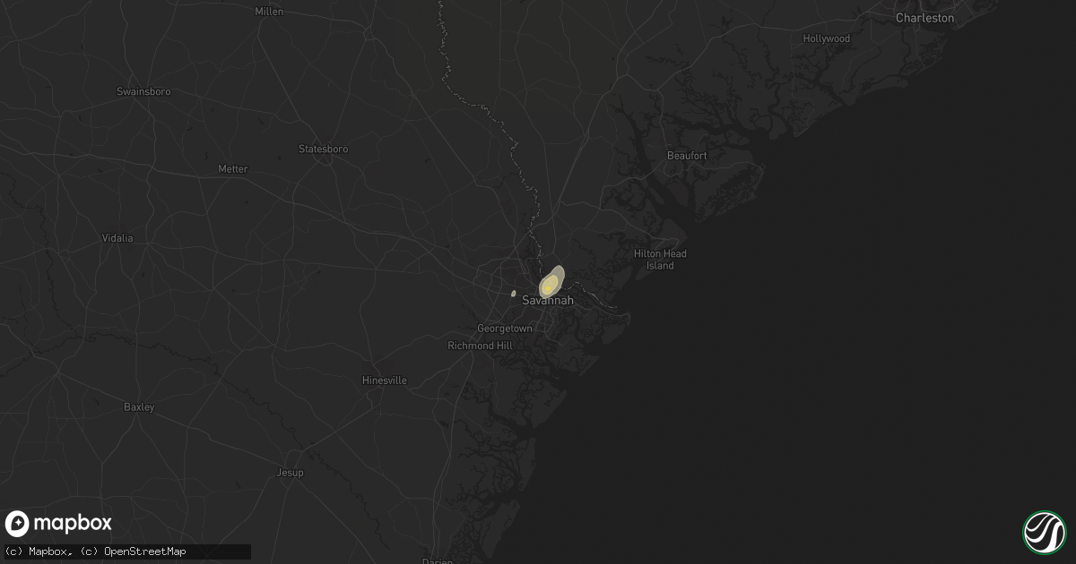 Hail map in Savannah, GA on October 7, 2013