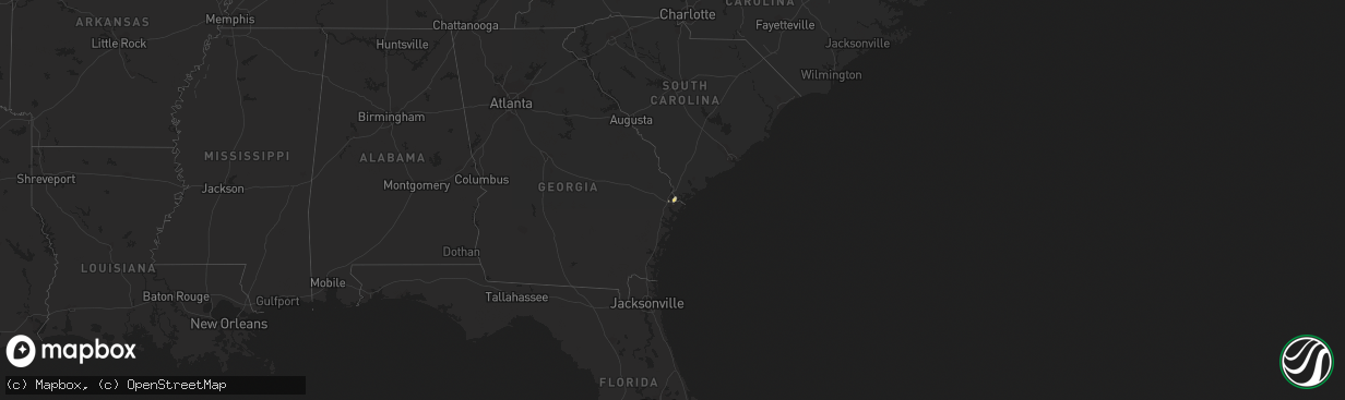 Hail map in South Carolina on October 7, 2013