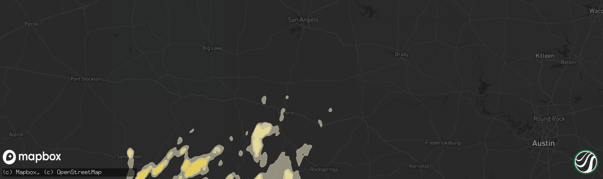 Hail map in Sonora, TX on October 8, 2011