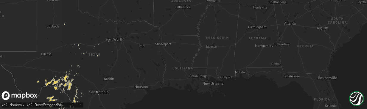 Hail map on October 8, 2011
