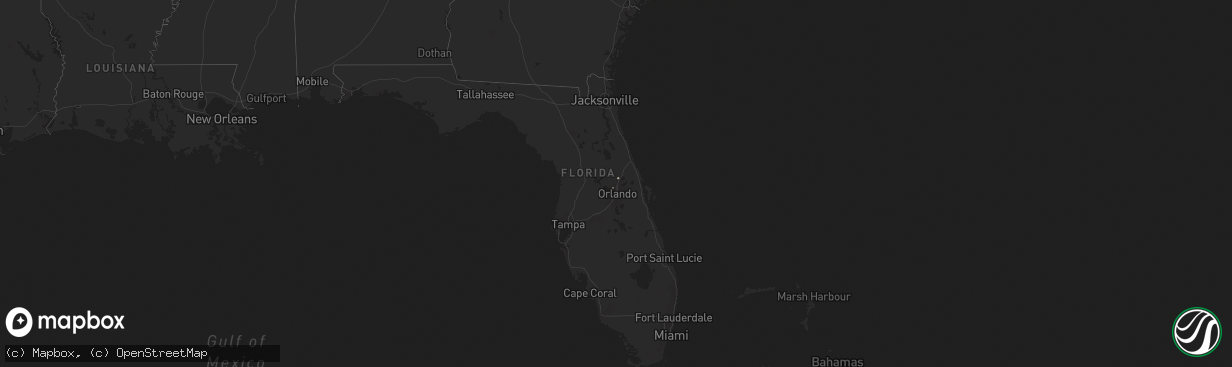 Hail map in Florida on October 8, 2012