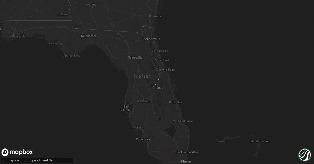 Hail map in Florida on October 8, 2012
