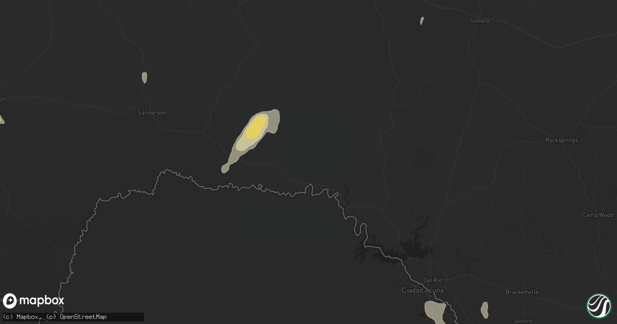 Hail map in Quemado, TX on October 8, 2015