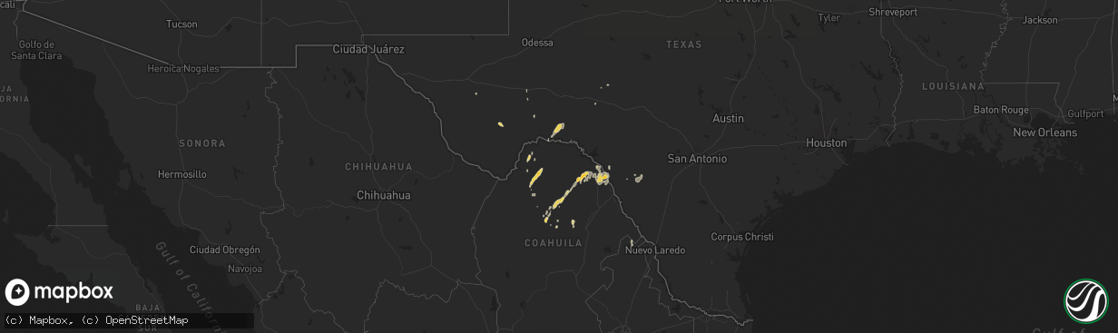 Hail map on October 8, 2015