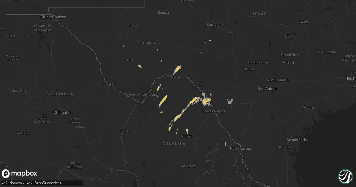 Hail map on October 8, 2015