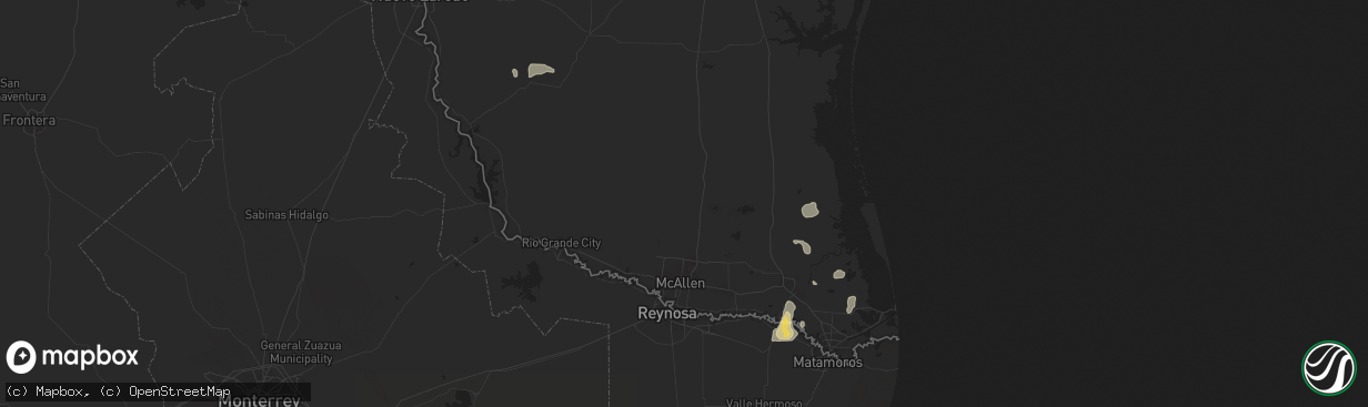 Hail map in Lyford, TX on October 9, 2011