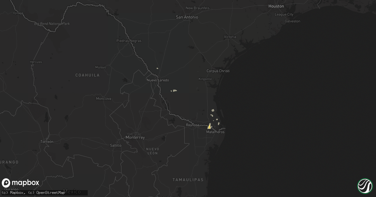 Hail map in Texas on October 9, 2011
