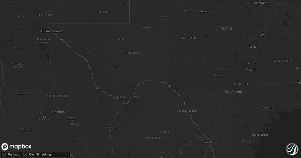Hail map on October 10, 2012