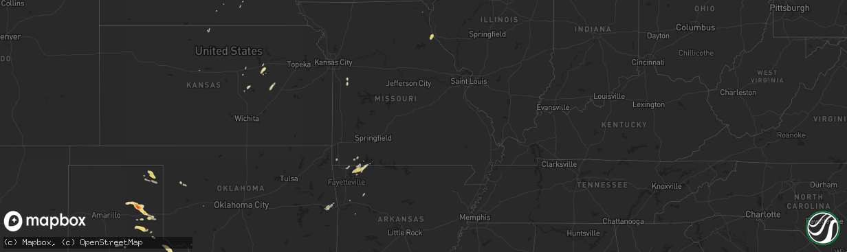Hail map in South Carolina on October 11, 2011