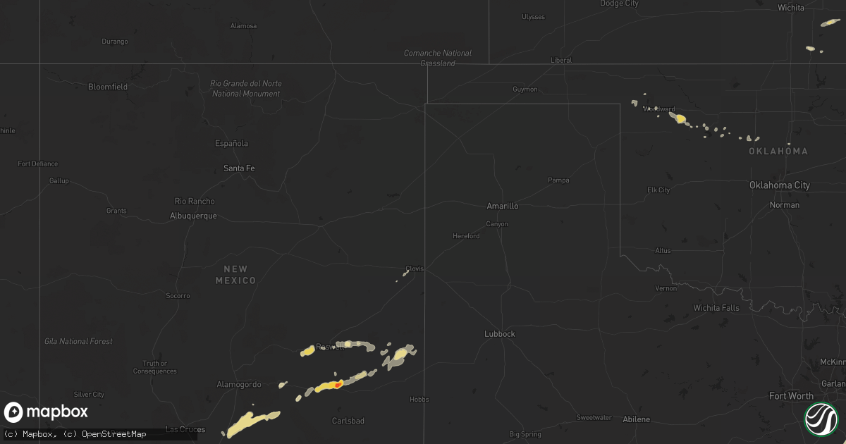 Hail map in Oklahoma on October 11, 2012