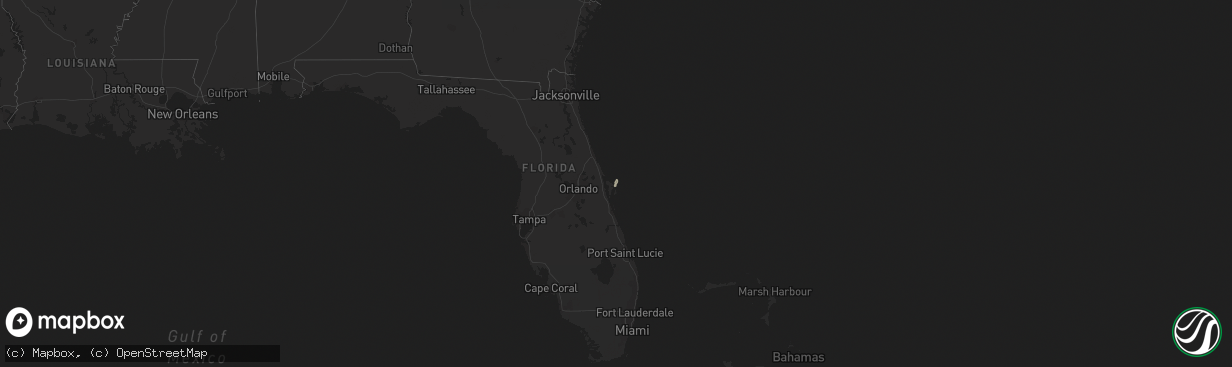 Hail map in Florida on October 11, 2015