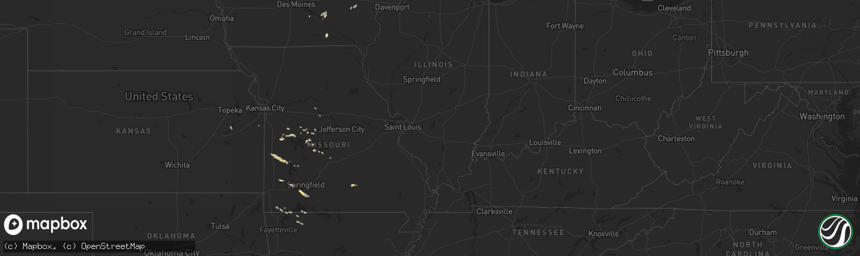 Hail map in Kansas on October 12, 2011
