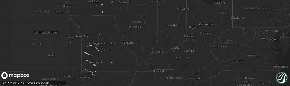 Hail map on October 12, 2011
