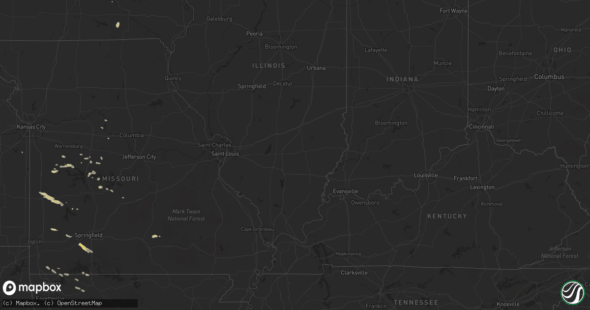 Hail map on October 12, 2011