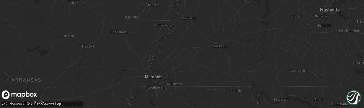 Hail map in Dover, TN on October 12, 2015