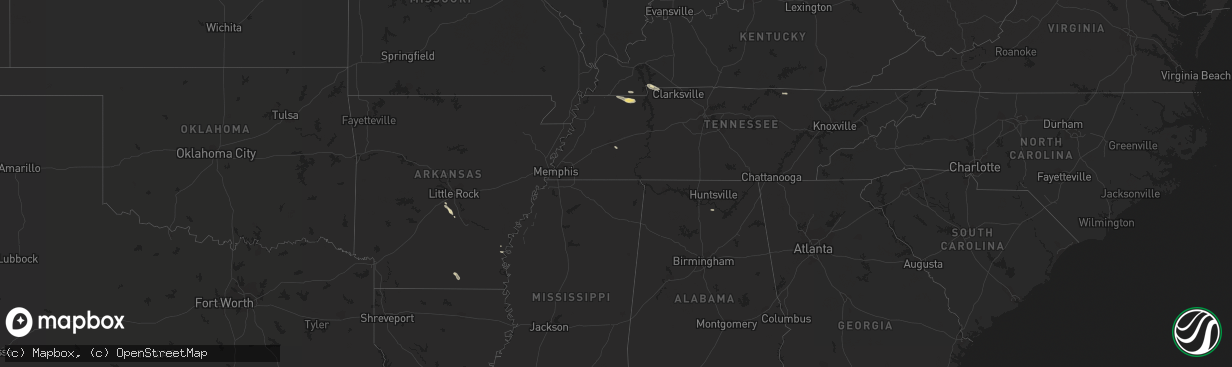 Hail map in Kentucky on October 12, 2015