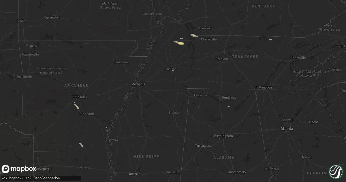 Hail map in Kentucky on October 12, 2015