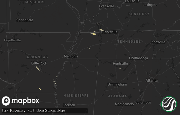 Hail map preview on 10-12-2015