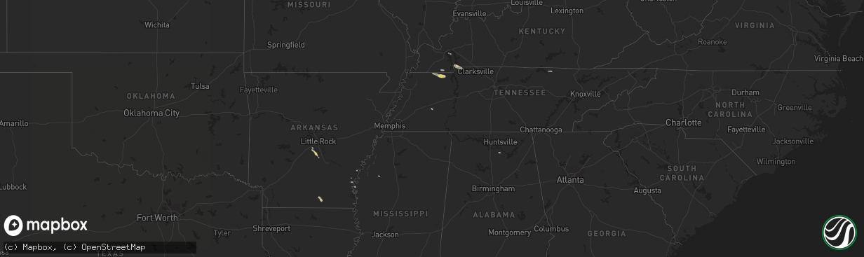 Hail map on October 12, 2015