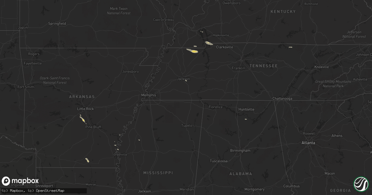 Hail map on October 12, 2015