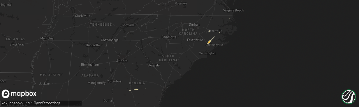 Hail map in South Carolina on October 13, 2011