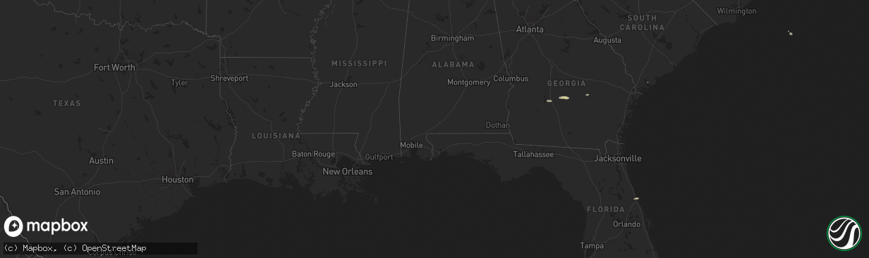 Hail map on October 13, 2011