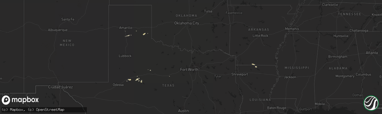 Hail map in Louisiana on October 13, 2016