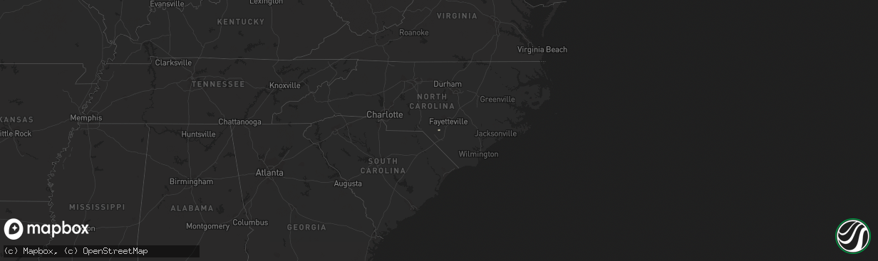 Hail map in North Carolina on October 13, 2019