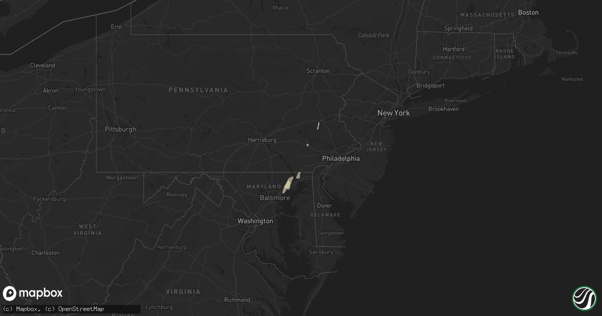 Hail map in Maryland on October 14, 2011