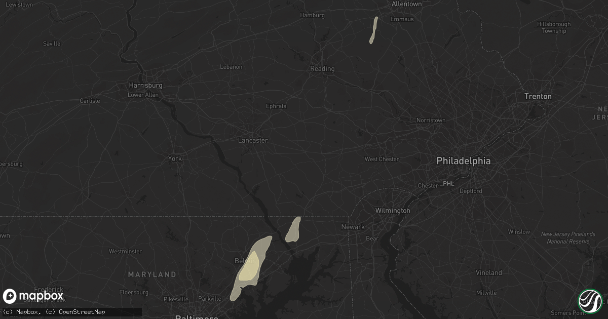 Hail map in Port Deposit, MD on October 14, 2011