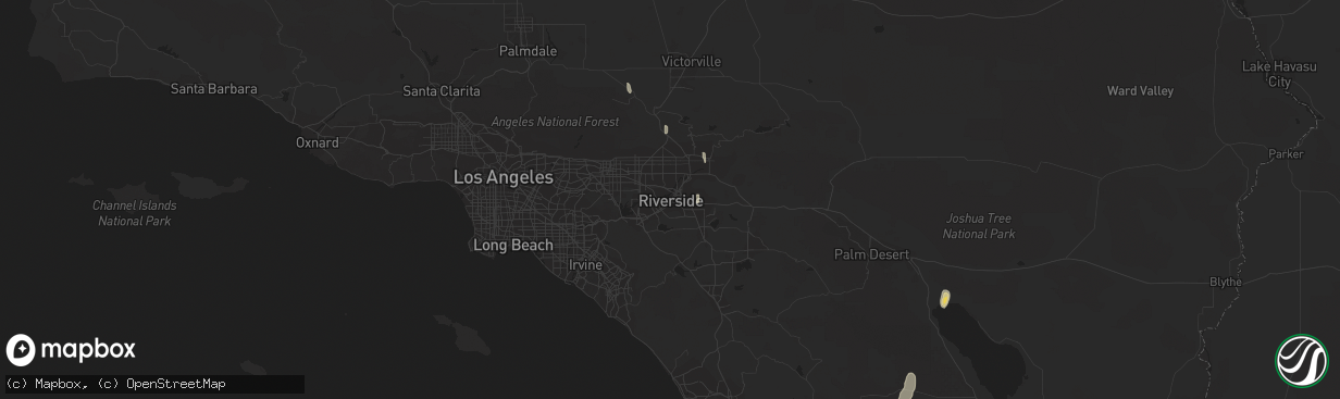 Hail map in Julian, CA on October 14, 2015