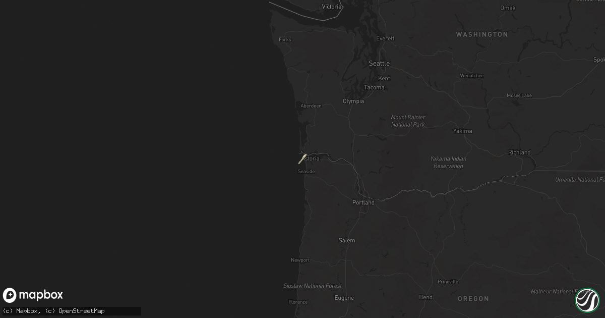 Hail map in Oregon on October 14, 2016