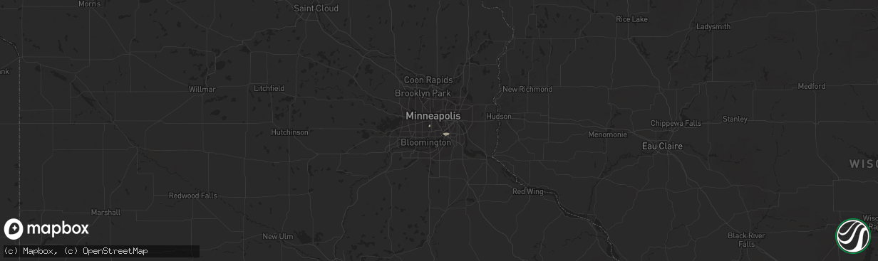 Hail map in Saint Paul, MN on October 14, 2019