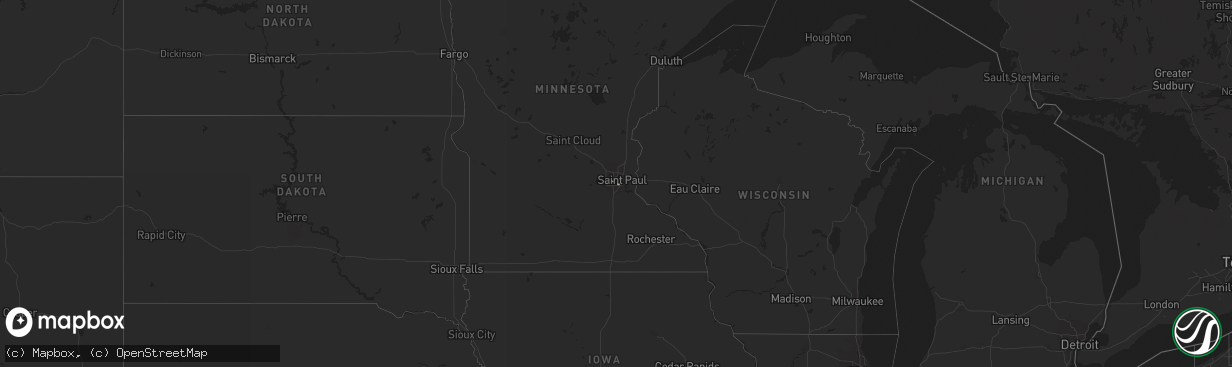 Hail map on October 14, 2019