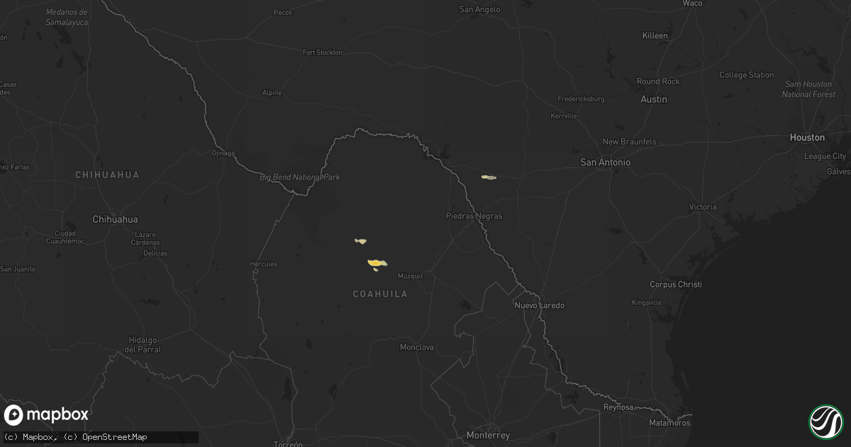 Hail map on October 15, 2013