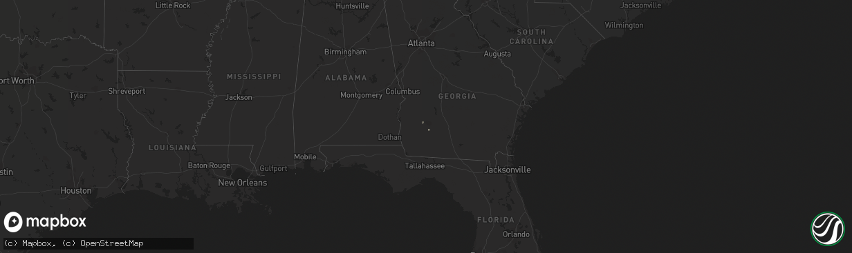 Hail map in Georgia on October 15, 2016