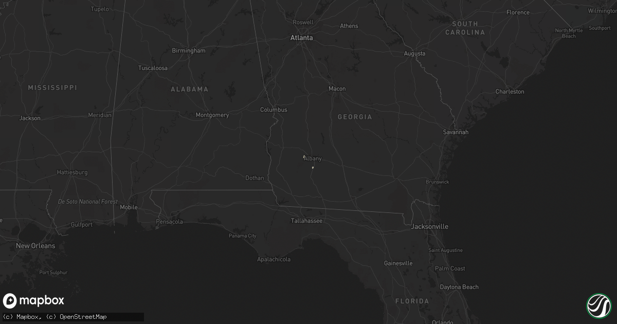 Hail map in Georgia on October 15, 2016