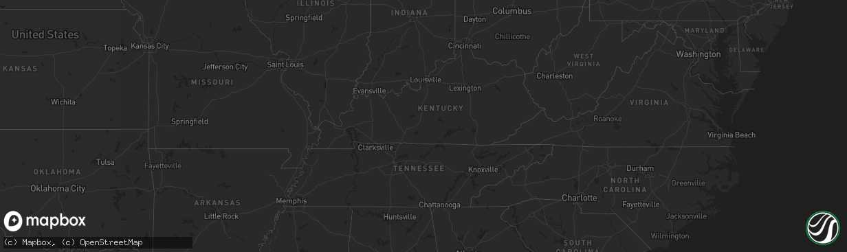 Hail map on October 15, 2016
