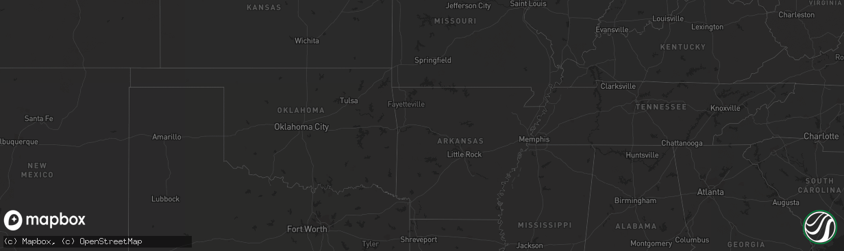 Hail map on October 16, 2015