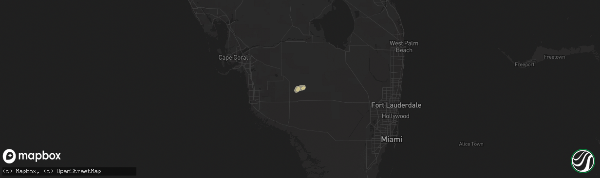 Hail map in Immokalee, FL on October 16, 2020