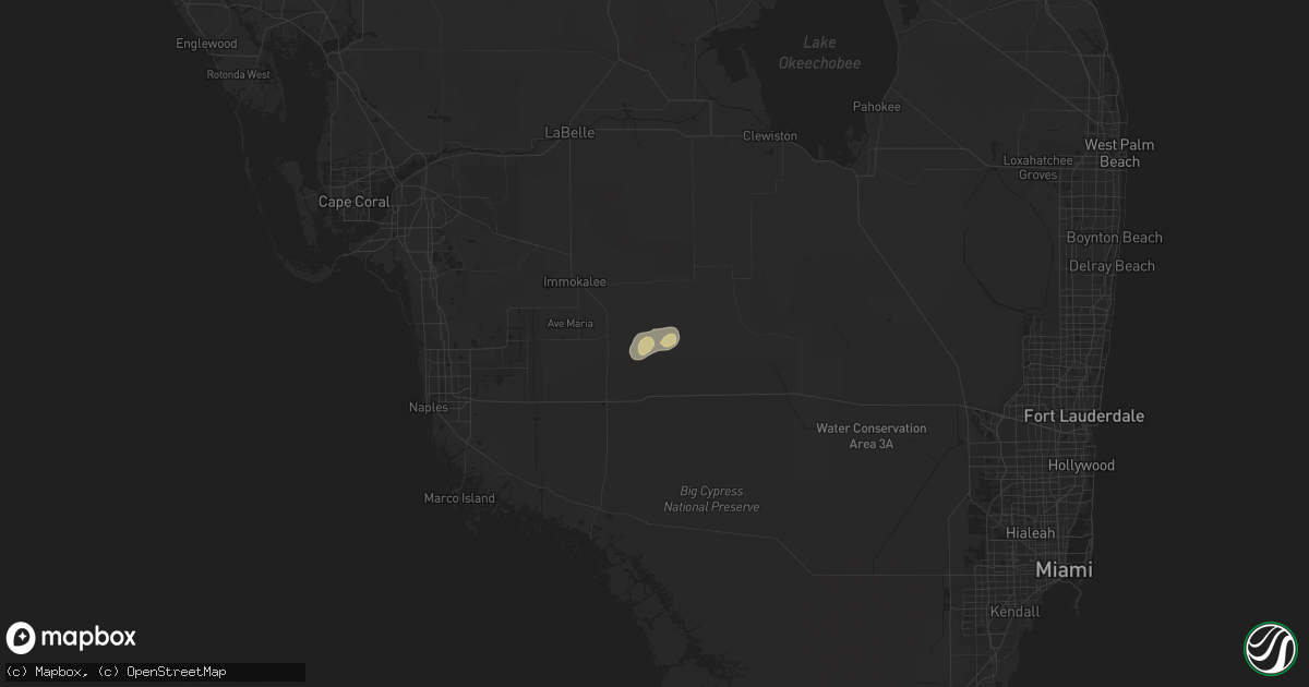 Hail map in Immokalee, FL on October 16, 2020