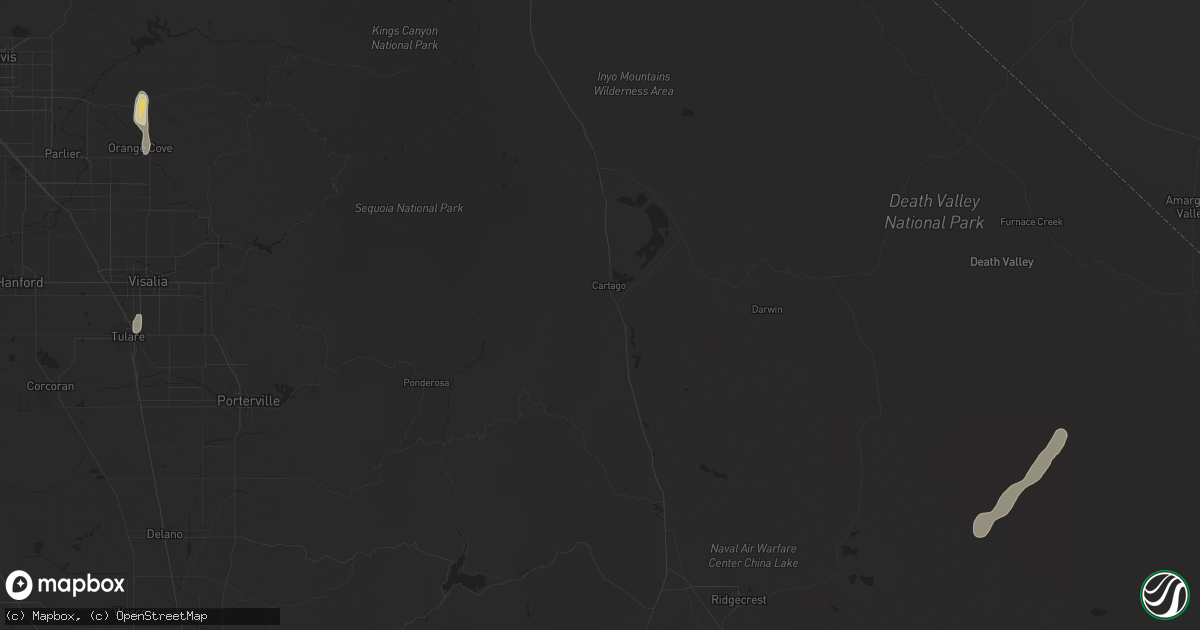 Hail map in Reedley, CA on October 17, 2015