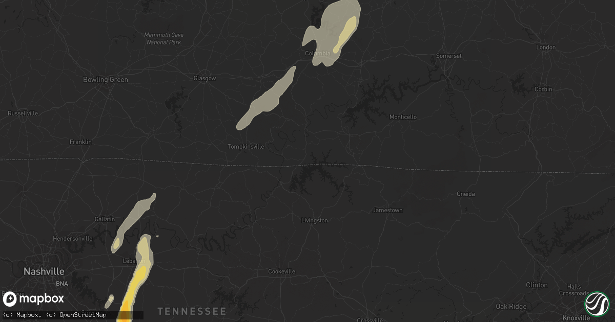 Hail map in Columbia, KY on October 18, 2011
