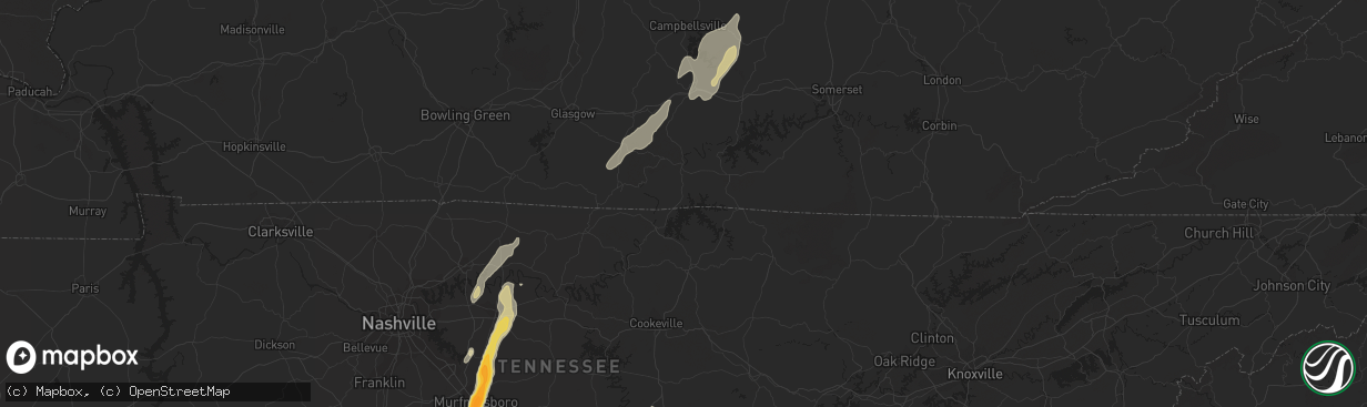 Hail map in Lebanon, TN on October 18, 2011
