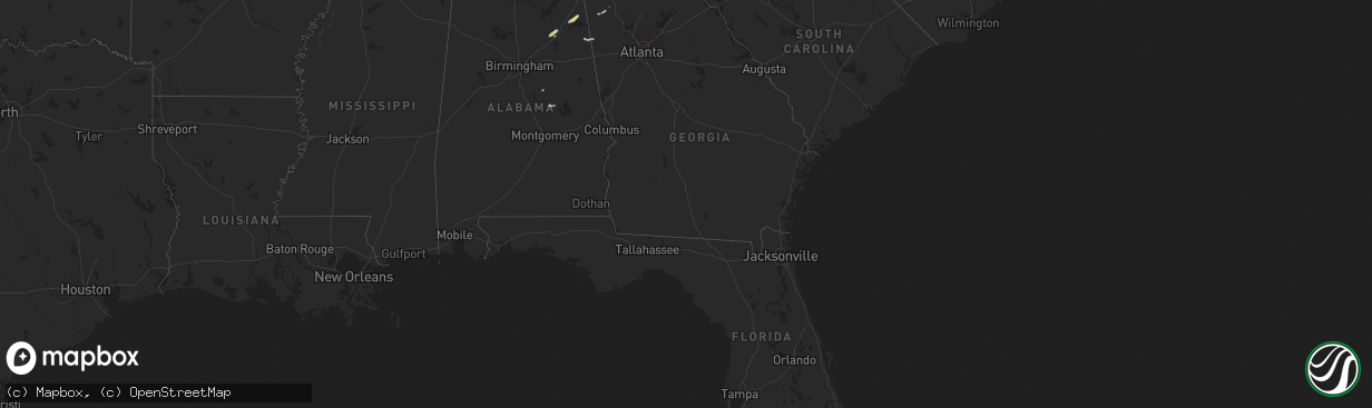 Hail map on October 18, 2011