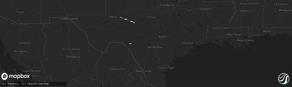 Hail map on October 18, 2013