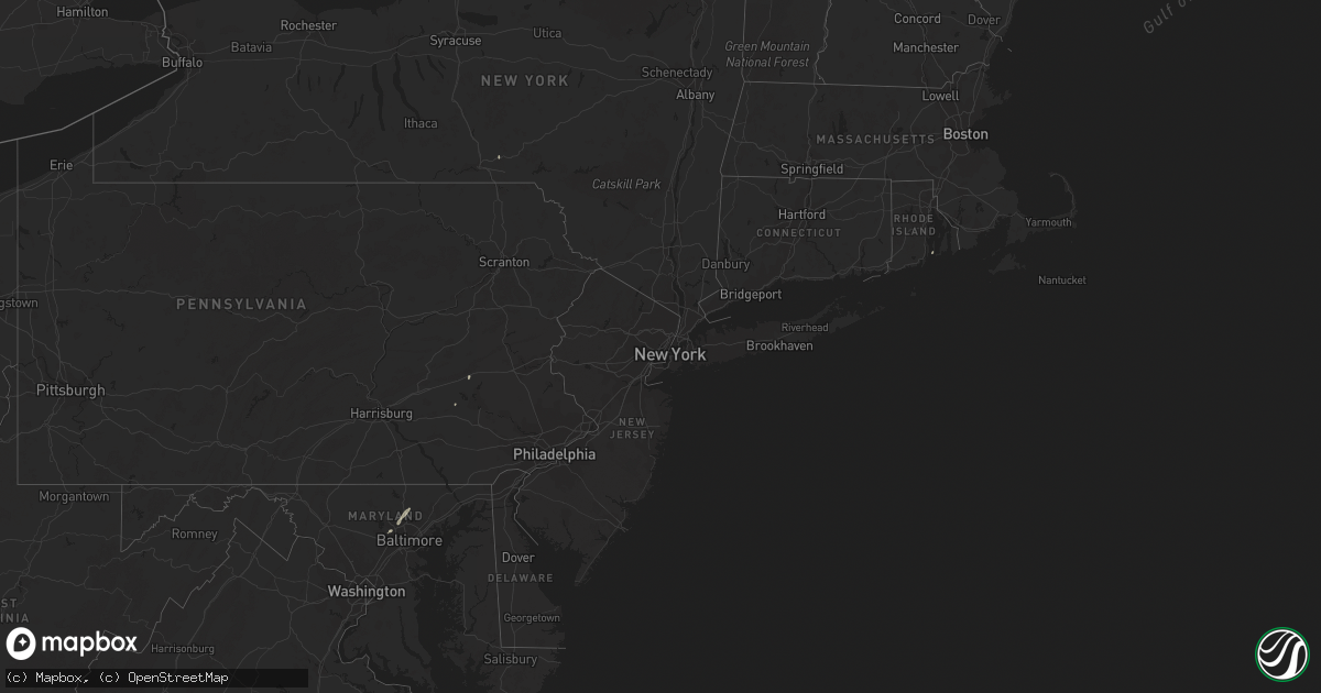 Hail map in New York on October 19, 2012