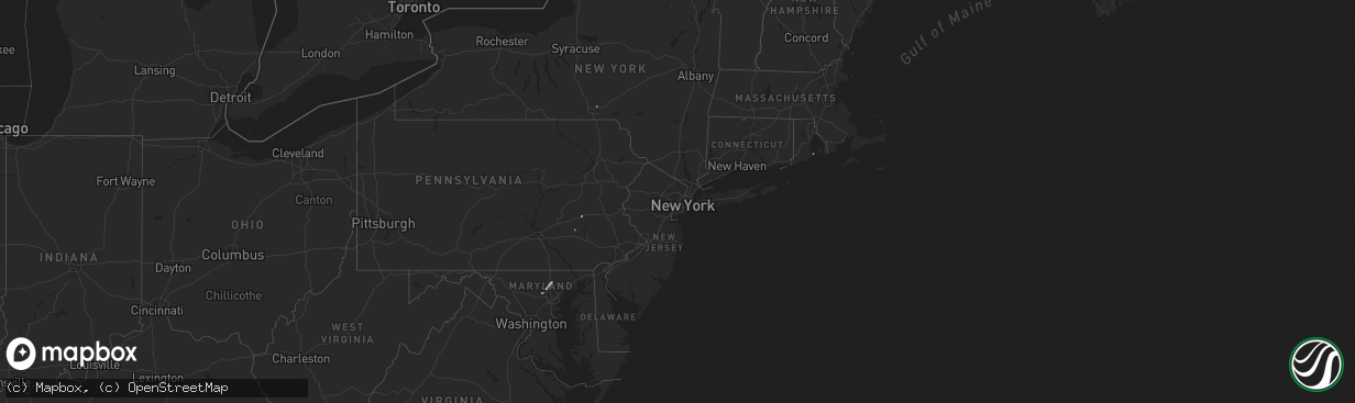 Hail map in Rhode Island on October 19, 2012