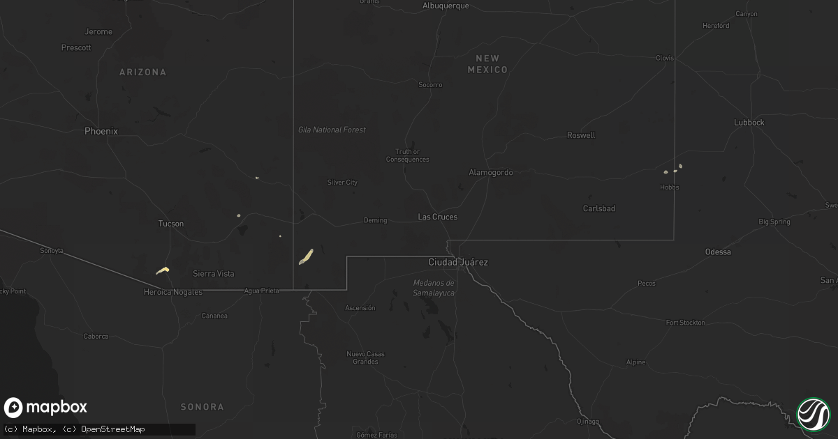 Hail map in New Mexico on October 19, 2014