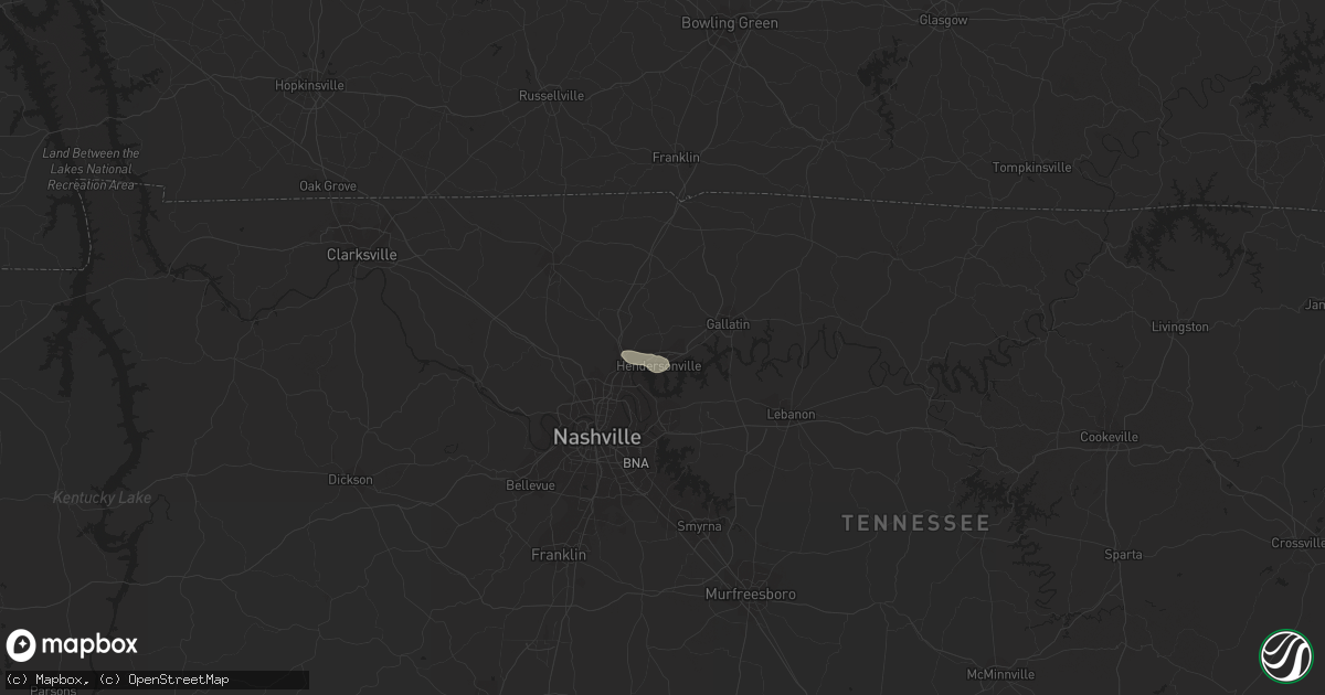 Hail map in Hendersonville, TN on October 19, 2023
